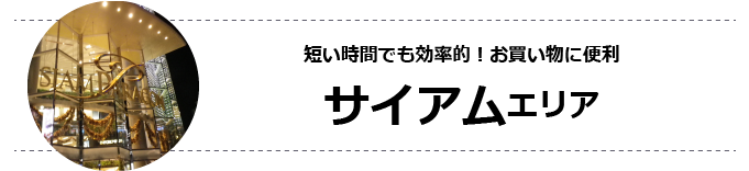 短い時間でも効率的！お買い物に便利 サイアムエリア